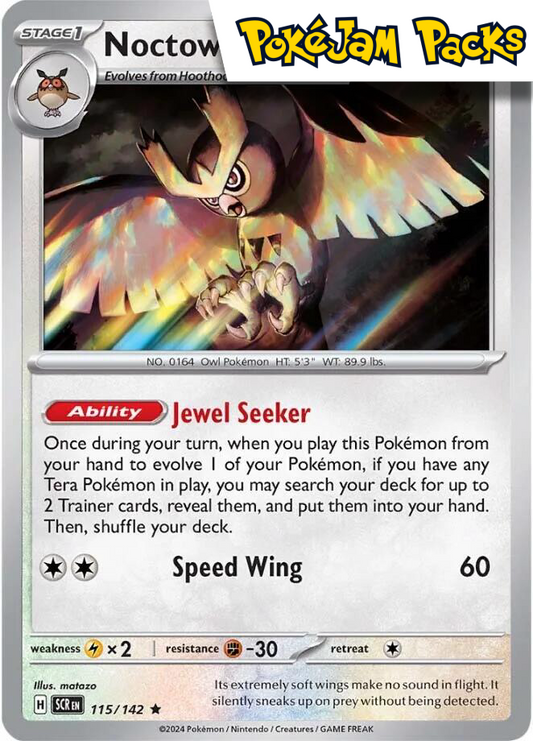 Noctowl - 115/142 - Holo Rare - Stellar Crown - Pokemon TCG