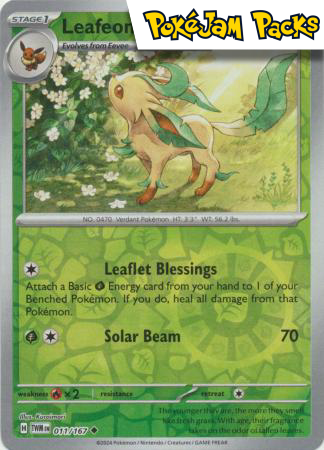 Leafeon - 011/167 - Uncommon Reverse Holo - Twilight Masquerade - Pokemon TCG