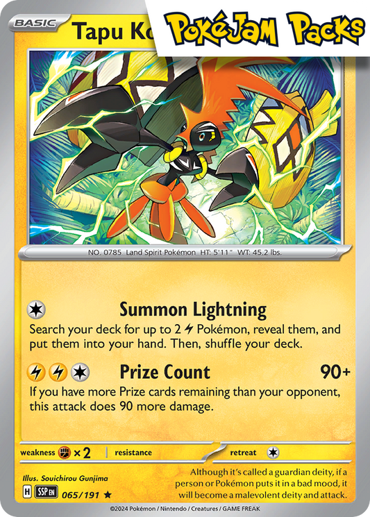 Tapu Koko (Deck Exclusive) - 065/191 - Non-Holo Rare - Surging Sparks - Pokemon TCG