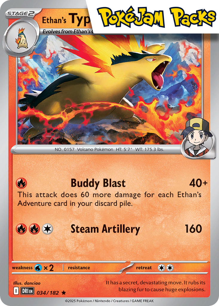 Ethan's Typhlosion - 034/182 - Holo Rare - Destined Rivals - Pokemon TCG