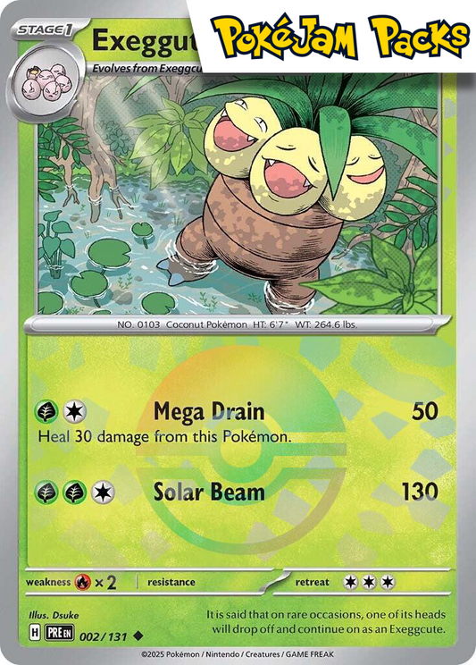 Exeggutor - 002/131 - Pokeball Common Reverse Holo - Prismatic Evolutions - Pokemon TCG