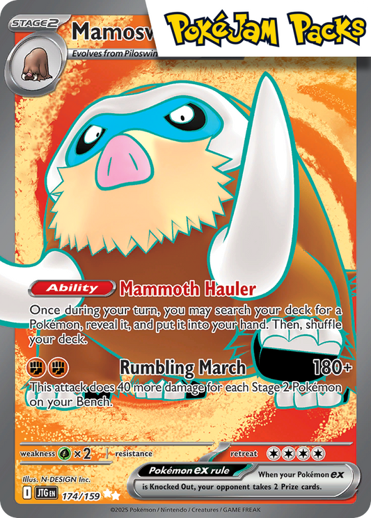 Mamoswine ex - 174/159 - Full Art Ultra Rare - Journey Together - Pokemon TCG