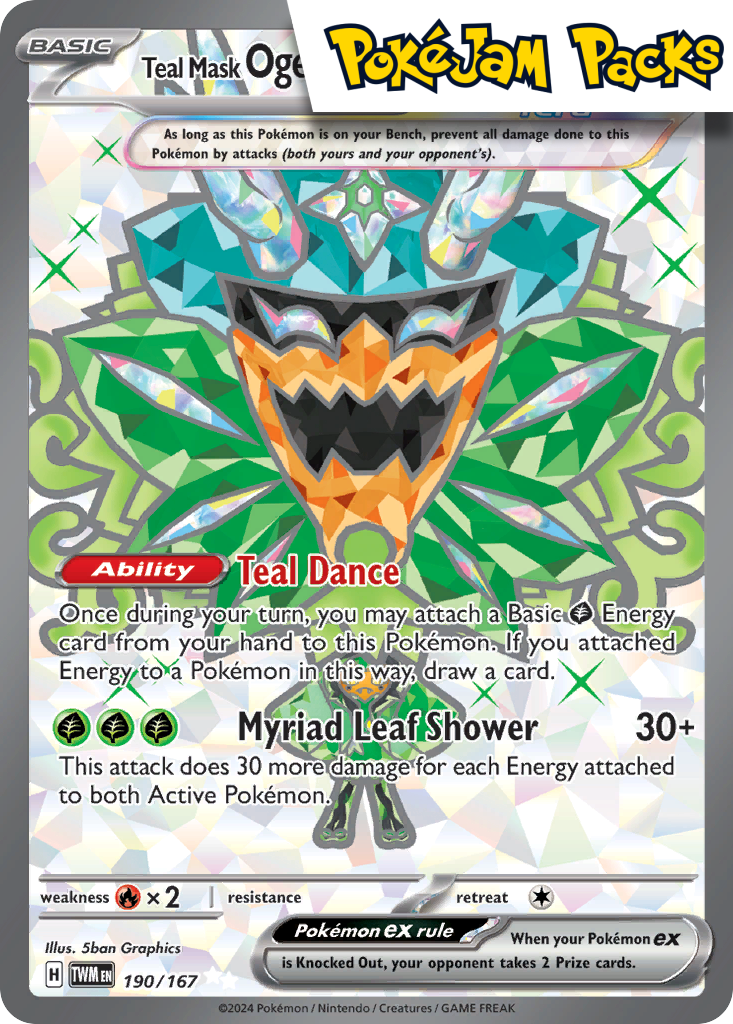 Teal Mask Ogerpon ex - 190/167 - Full Art Secret Rare - Twilight Masquerade - Pokemon TCG
