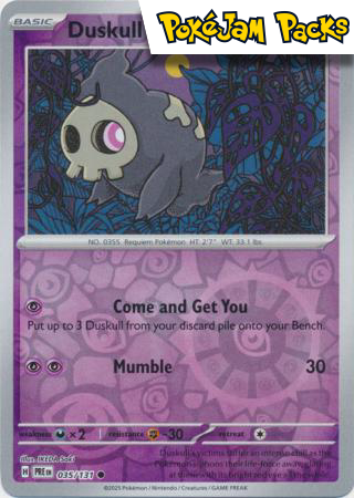 Duskull - 035/131 - Common Reverse Holo - Prismatic Evolutions - Pokemon TCG