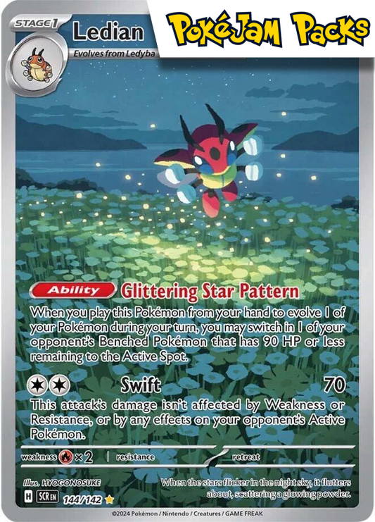 Ledian - 144/142 - Illustration Rare - Stellar Crown - Pokemon TCG