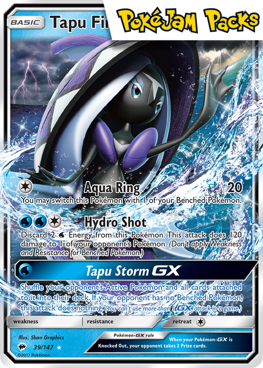 Tapu Fini GX - 39/147 - Ultra Rare - Burning Shadows - Pokemon TCG