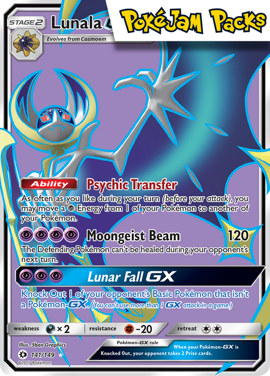 Lunala GX - 141/149 - Full Art Ultra Rare - Sun & Moon - Pokemon TCG