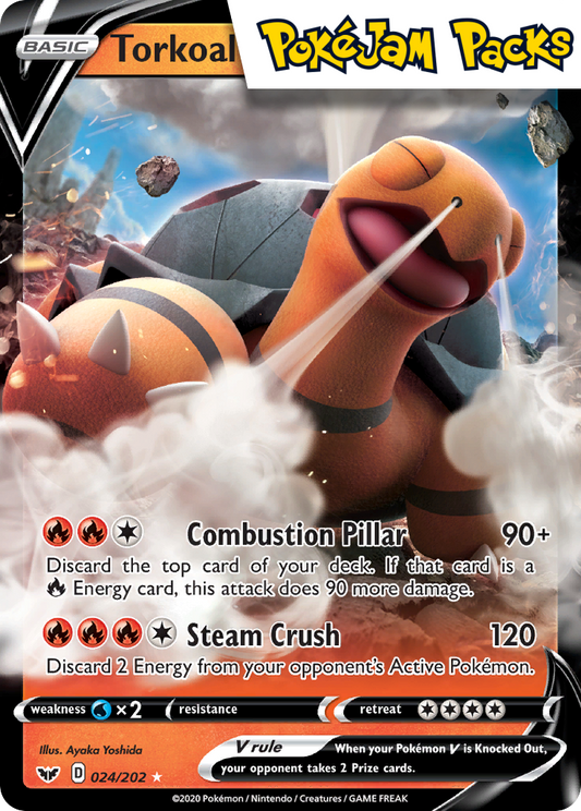 Torkoal V - 024/202 - Ultra Rare - Sword & Shield - Pokemon TCG