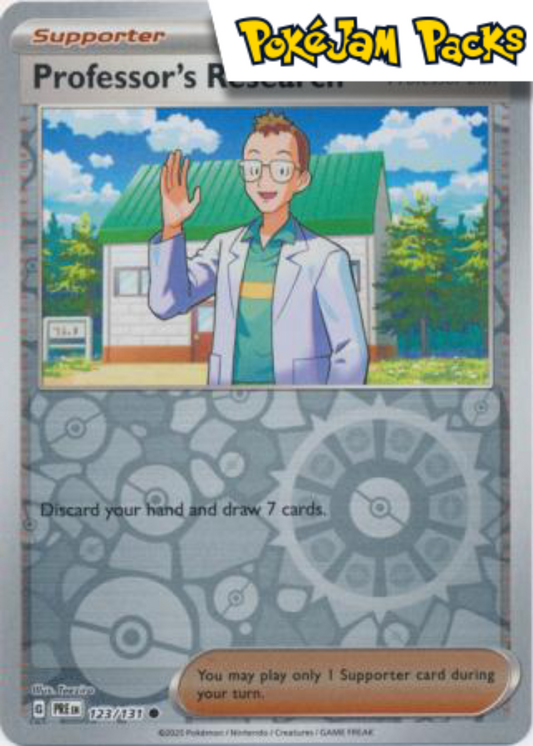 Professor's Research (Professor Elm) - 123/131 - Reverse Holo - Prismatic Evolutions - Pokemon TCG