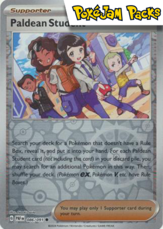 Paldean Student - 086/091 - Common Reverse Holo - Paldean Fates - Pokemon TCG