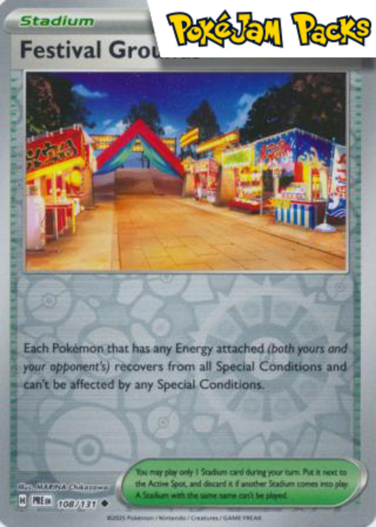 Festival Grounds - 108/131 - Uncommon Reverse Holo - Prismatic Evolutions - Pokemon TCG