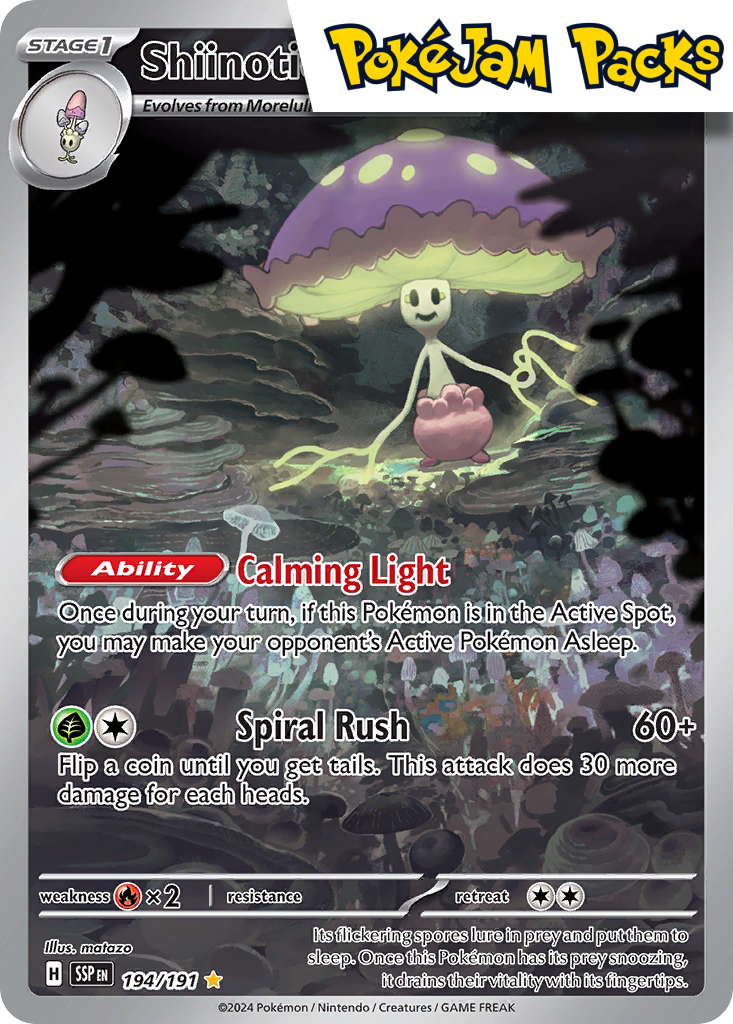 Shiinotic - 194/191 - Illustration Rare - Surging Sparks - Pokemon TCG