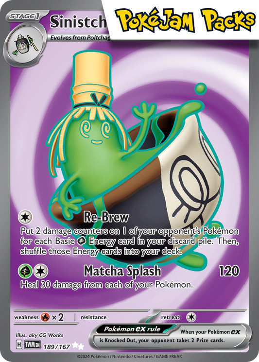 Sinistcha ex - 189/167 - Full Art Secret Rare - Twilight Masquerade - Pokemon TCG