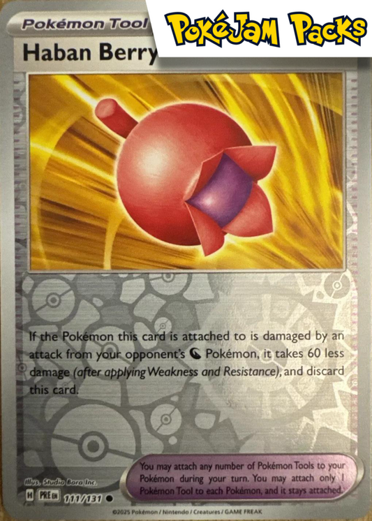 Haban Berry - 111/131 - Common Pokeball Reverse Holo - Prismatic Evolutions - Pokemon TCG