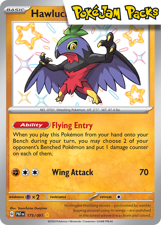 Hawlucha - 175/091 - Shiny Rare - Paldean Fates - Pokemon TCG