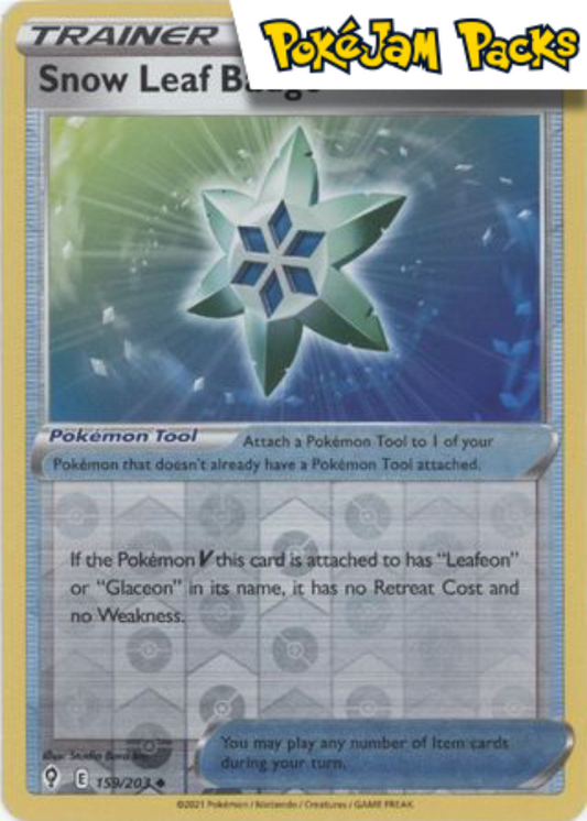 Snow Leaf Badge - 159/203 - Uncommon Reverse Holo - Evolving Skies - Pokemon TCG