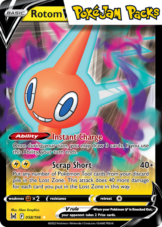 Rotom V - 058/196 - Ultra Rare - Lost Origin - Pokemon TCG