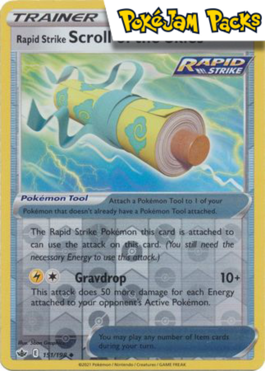 Rapid Strike Scroll of the Skies - 151/198 - Uncommon Reverse Holo - Chilling Reign - Pokemon TCG