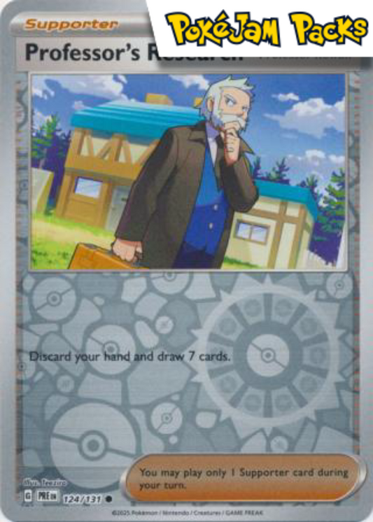 Professor's Research (Professor Rowan) - 124/131 - Reverse Holo - Prismatic Evolutions - Pokemon