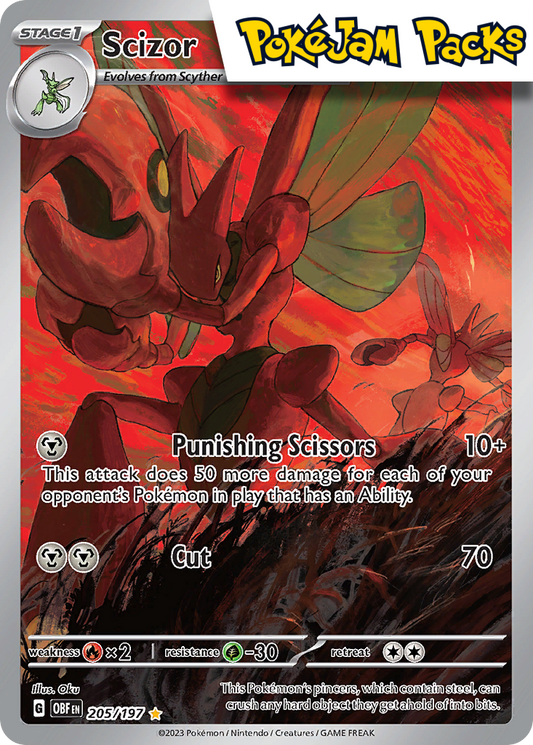 Scizor - 205/197 - Illustration Rare - Obsidian Flames - Pokemon TCG