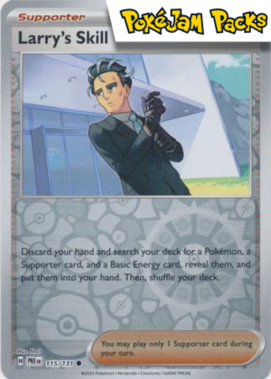 Larry's Skill - 115/131 - Common Reverse Holo - Prismatic Evolutions - Pokemon TCG
