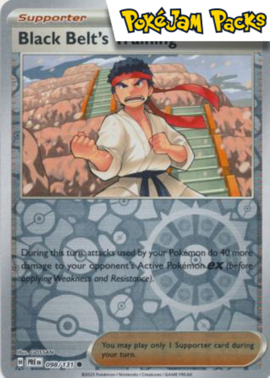 Black Belt's Training - 098/131 - Common Reverse Holo - Prismatic Evolutions - Pokemon TCG