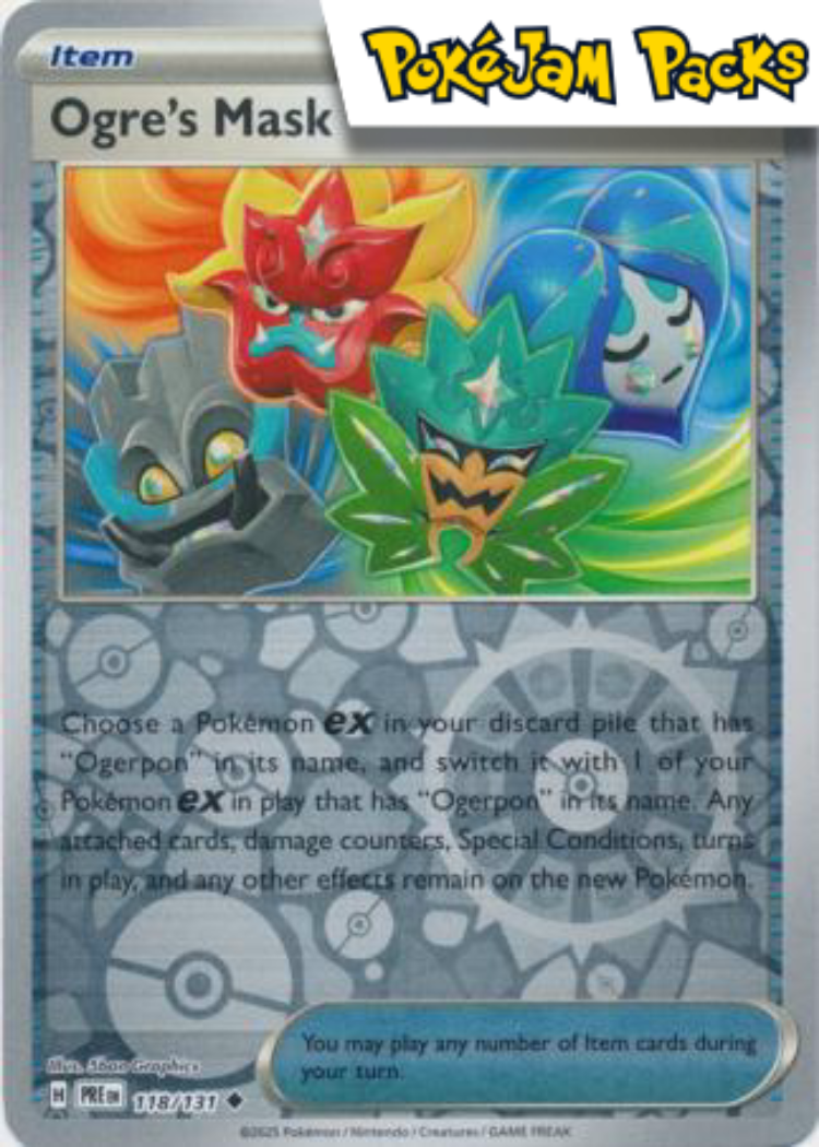 Ogre's Mask - 118/131 - Uncommon Reverse Holo - Prismatic Evolutions - Pokemon TCG