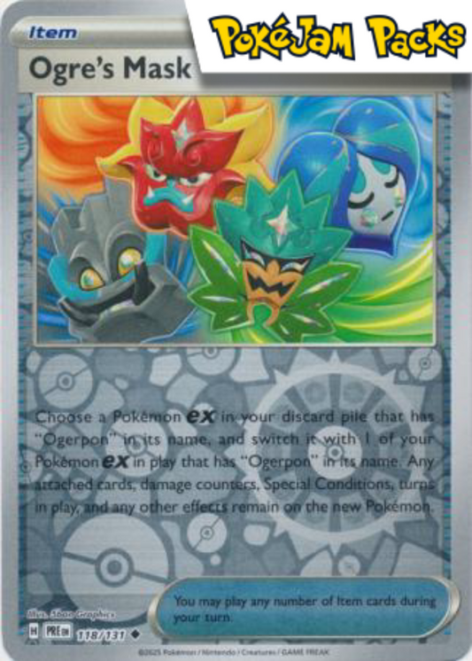 Ogre's Mask - 118/131 - Uncommon Reverse Holo - Prismatic Evolutions - Pokemon TCG