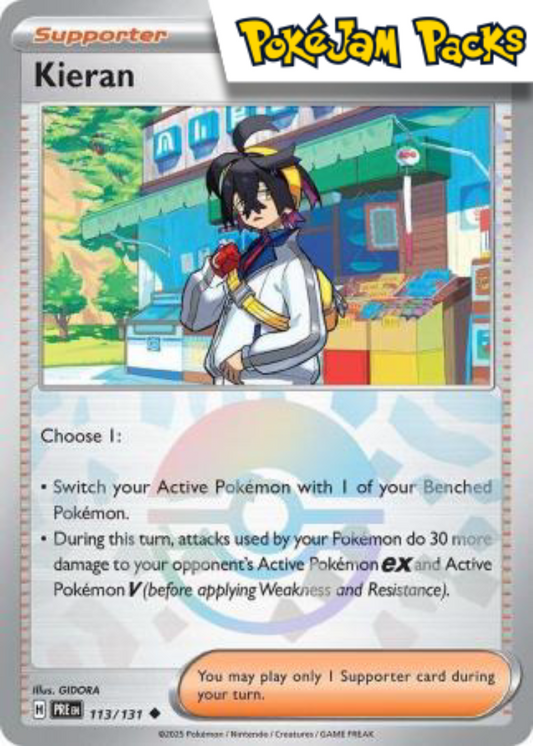 Kieran - 113/131 - Uncommon Pokeball Reverse Holo - Prismatic Evolutions - Pokemon TCG