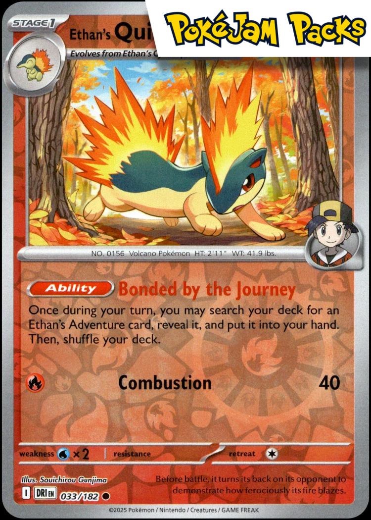 Ethan's Quilava - 033/182 - Common Reverse Holo - Destined Rivals - Pokemon TCG