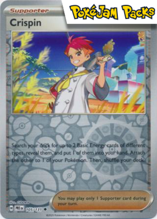 Crispin - 105/131 - Uncommon Reverse Holo - Prismatic Evolutions - Pokemon TCG