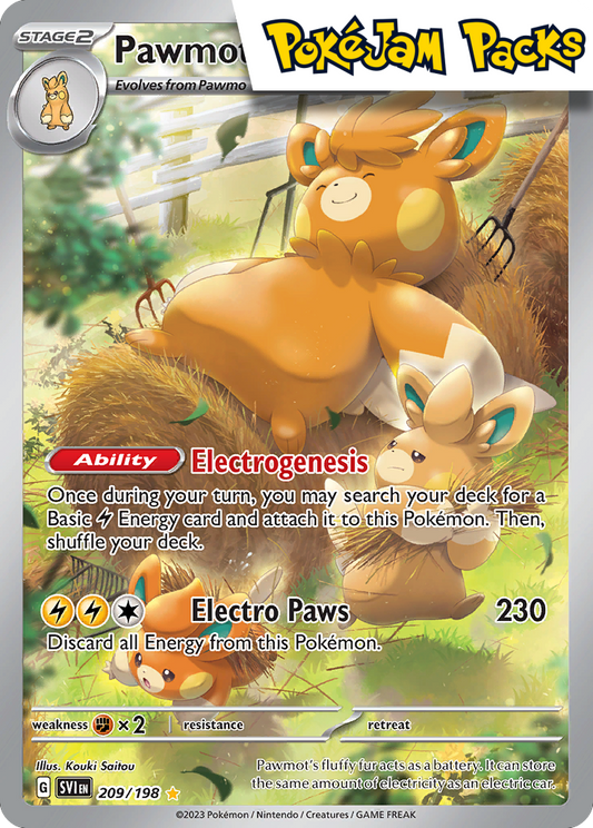 Pawmot - 209/198 - Illustration Rare - Scarlet & Violet - Pokemon TCG