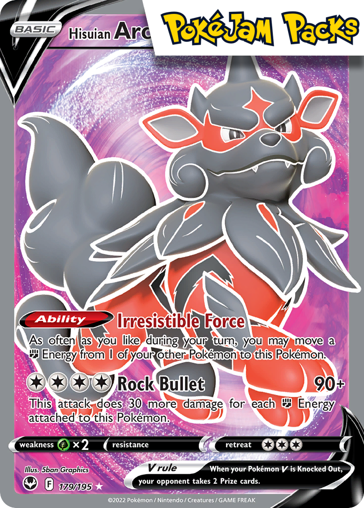 Hisuian Arcanine V - 179/195 - Full Art Ultra Rare - Silver Tempest - Pokemon TCG