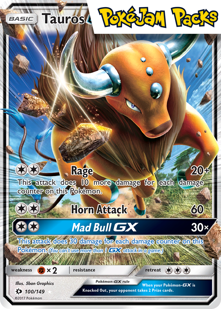 Tauros GX (DMG) - 100/149 - Ultra Rare - Sun & Moon - Pokemon TCG