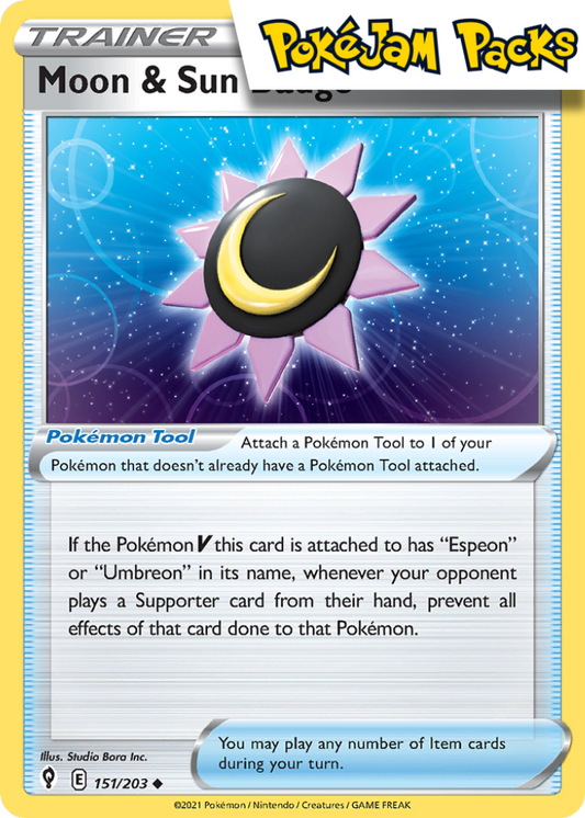 Moon & Sun Badge - 151/203 - Uncommon - Evolving Skies - Pokemon TCG