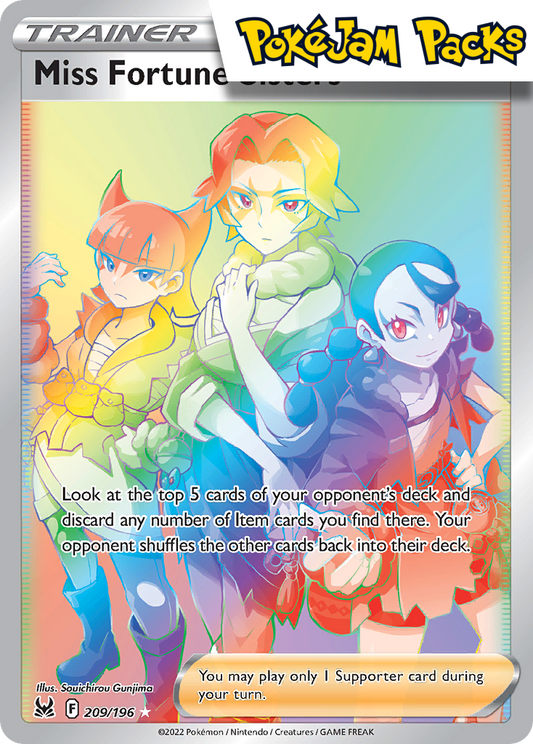 Miss Fortune Sisters - 209/196 - Hyper Rare - Lost Origin - Pokemon TCG