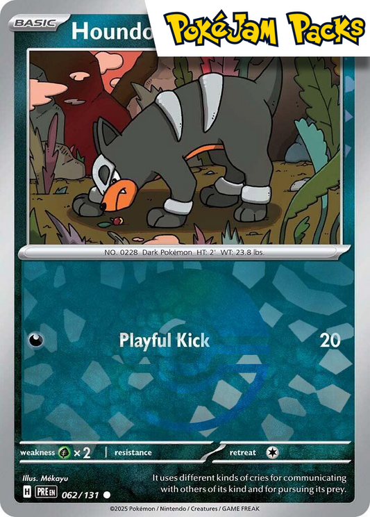 Houndour - 062/131 - Common Pokeball Reverse Holo - Prismatic Evolutions - Pokemon TCG
