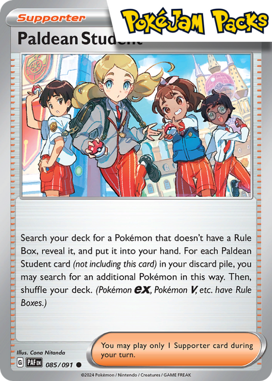 Paldean Student - 085/091 - Common - Paldean Fates - Pokemon TCG