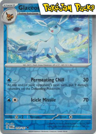 Glaceon - 054/167 - Uncommon Reverse Holo - Twilight Masquerade - Pokemon TCG